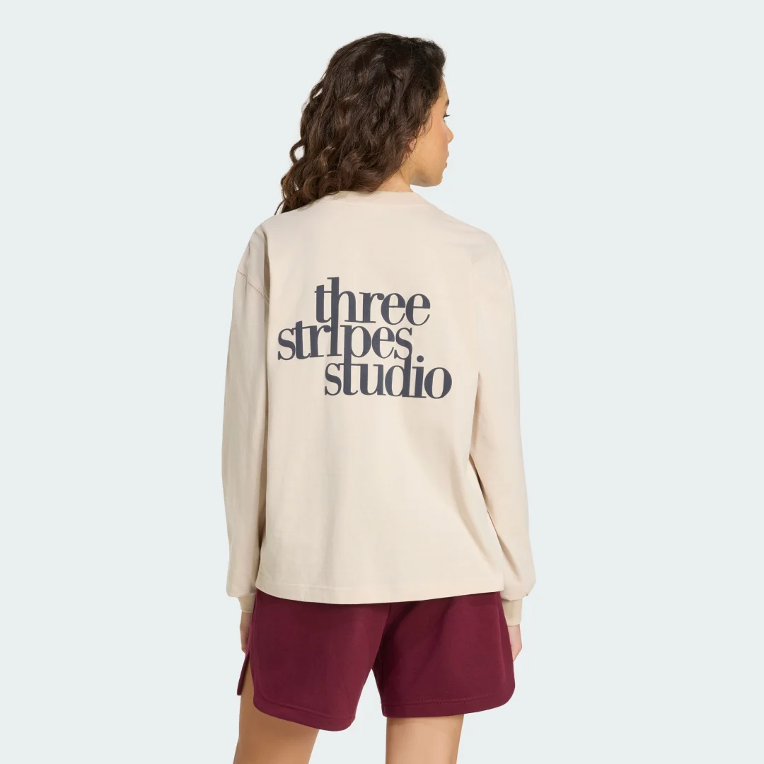 Thumbnail 1 de Camiseta manga larga 3 Stripes Studio Boyfriend de Adidas