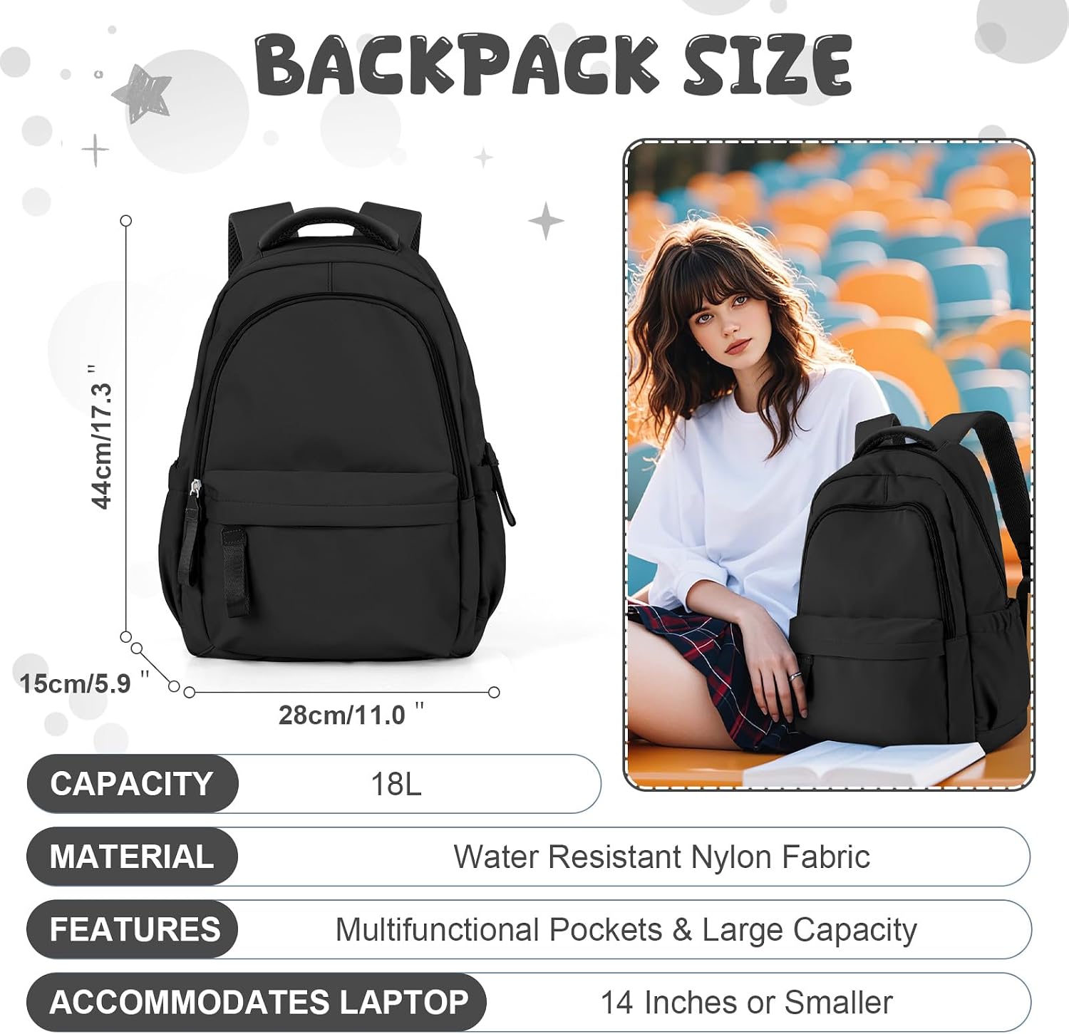 Thumbnail 2 de HYC00 Mochila mujer 25 litros 44x28x15 cm