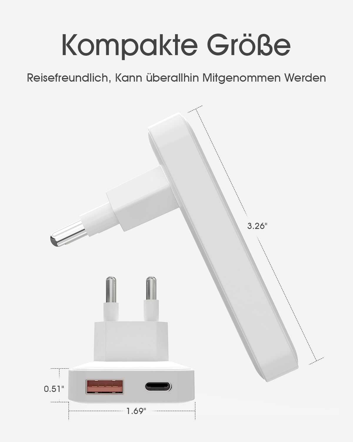 Thumbnail 3 de ZINOOY 35W Dual-Port Ladegerät – kompaktes USB-C/USB-A Schnellladen für unterwegs, Zuhause und Büro