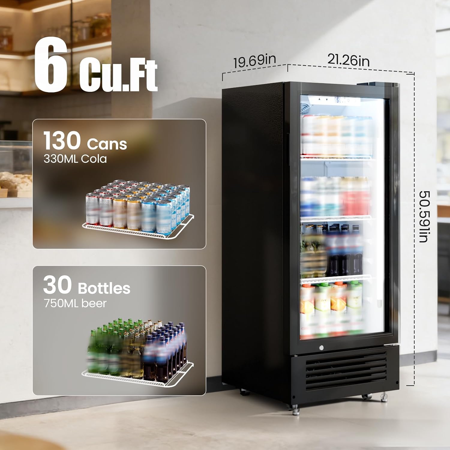 Thumbnail 1 de Kismile LSC-170E 6 Cu. Ft. Beverage Refrigerator with Glass Door