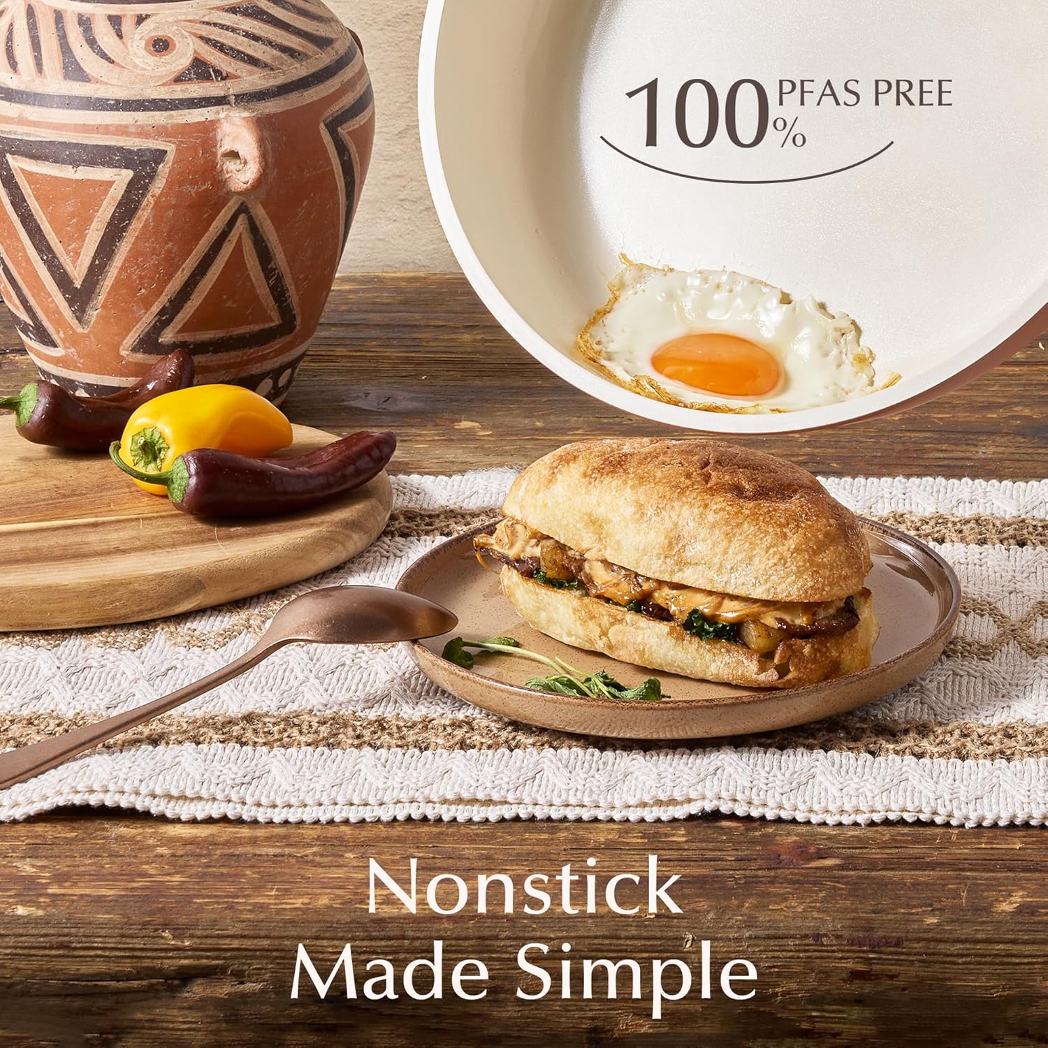 Thumbnail 2 de CAROTE 21-Piece Ceramic Cookware Set: Nonstick, Detachable Handle, Induction Ready