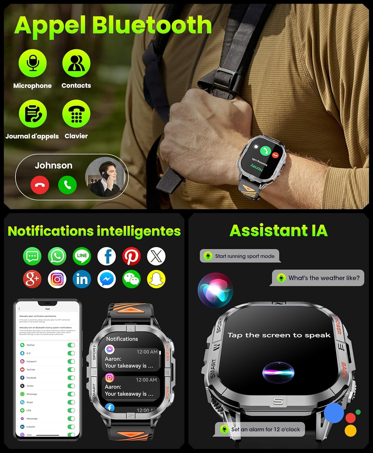 Thumbnail 5 de Joautrial Montre connectée 2,13"