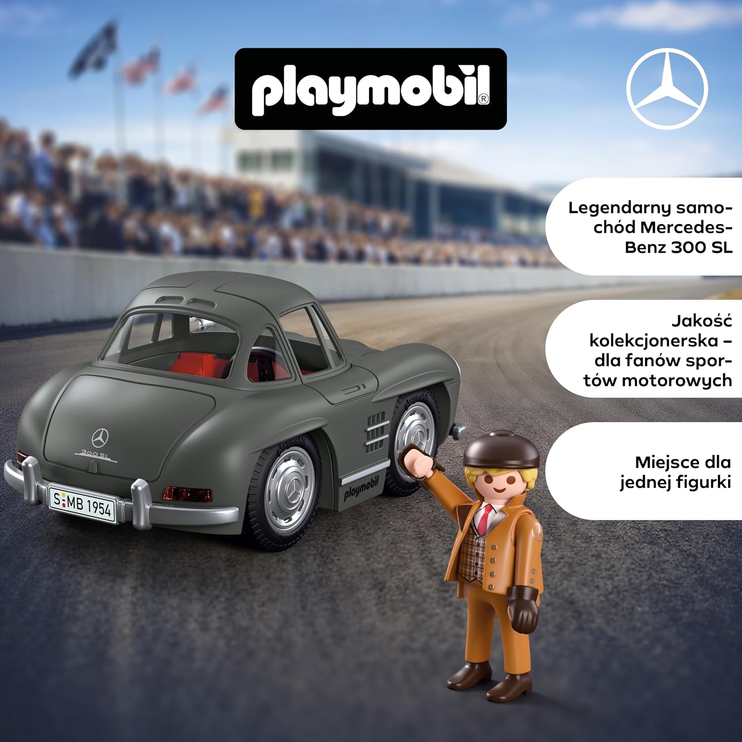 Detalle de PLAYMOBIL 72238 Mercedes-Benz 300 SL – samochód kolekcjonerski z figurką