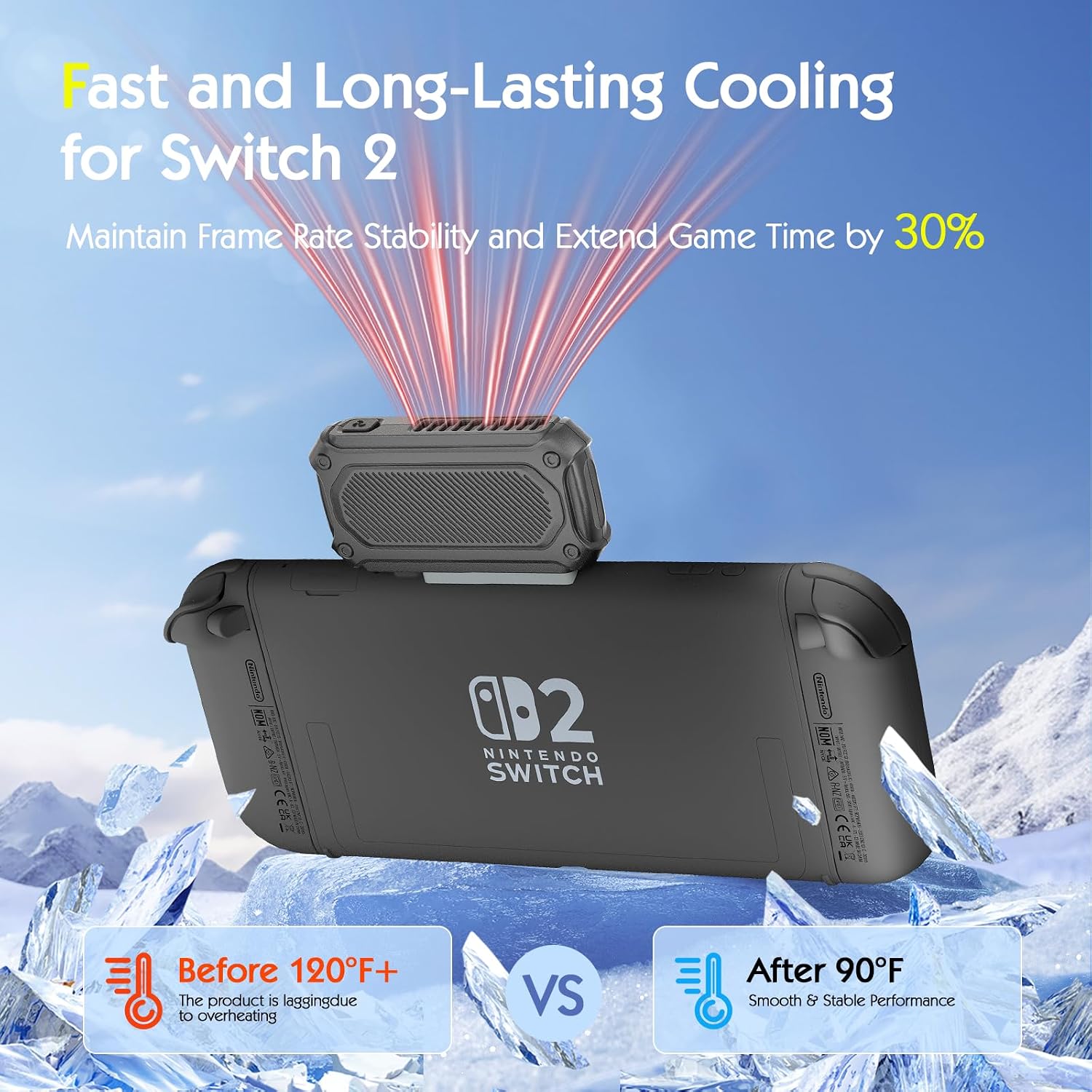 Detalle 1 de Saitake STK-F201 Cooling Fan for Nintendo Switch 2 with Two Speeds