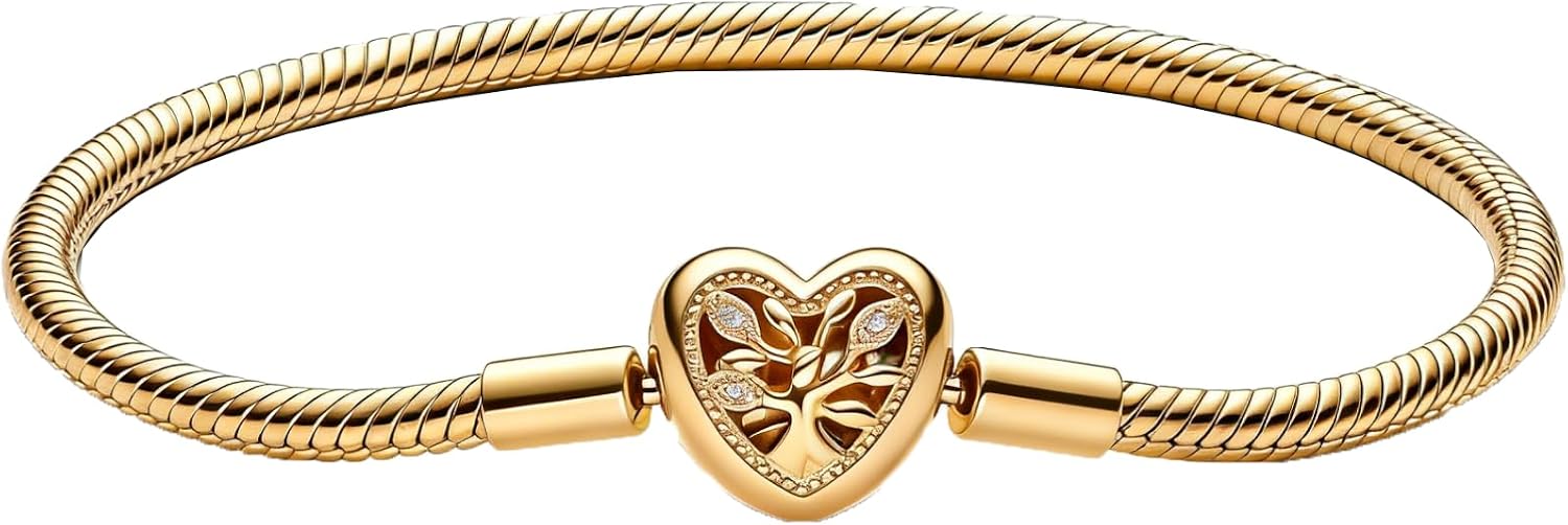 Detalle de Hevdlt Goldfarben Damenarmband aus 925er Sterlingsilber mit vergoldeter Metalllegierung (Moments-kompatibel)