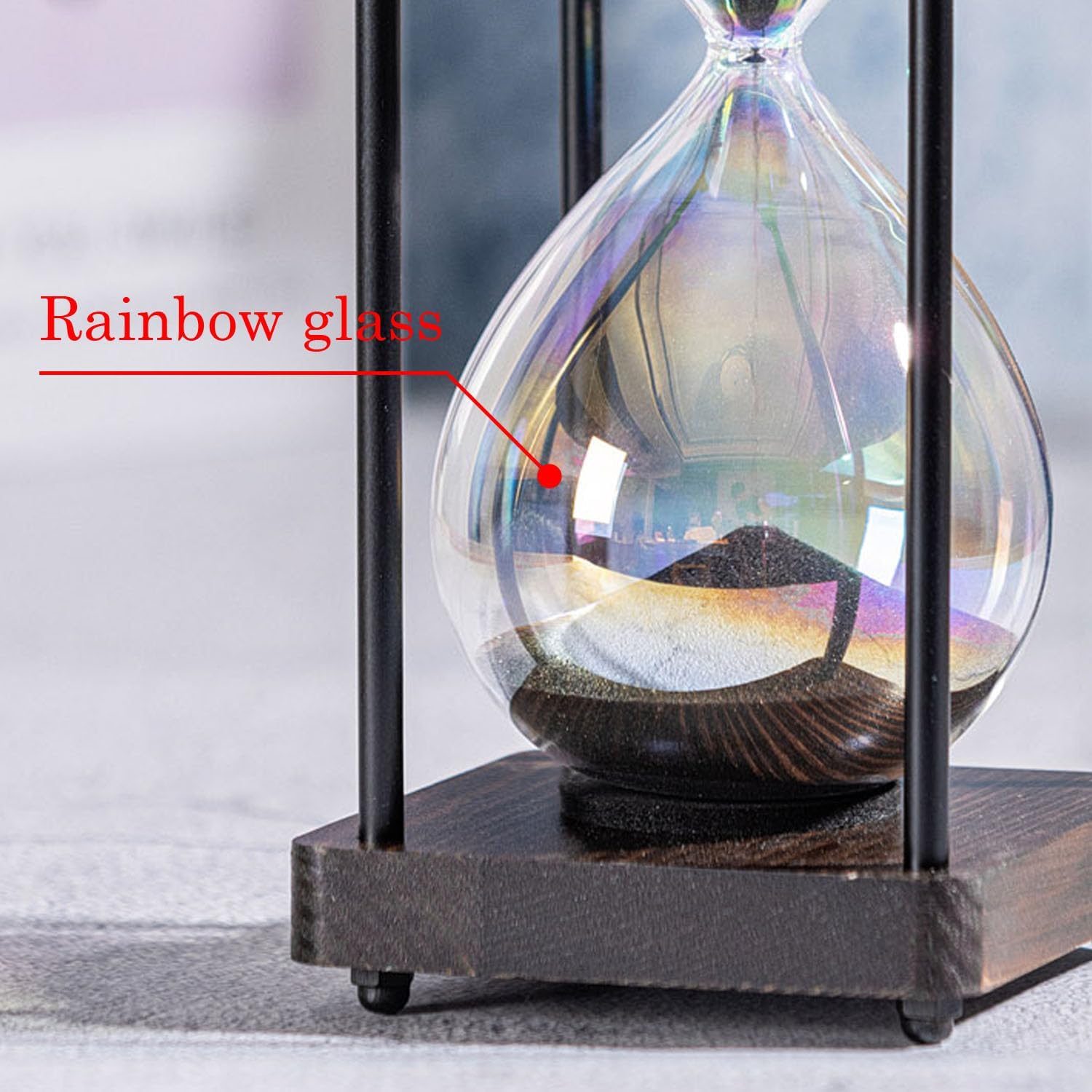 Thumbnail 2 de Rainbow Sanduhr Timer 60 Minuten Holzrahmen