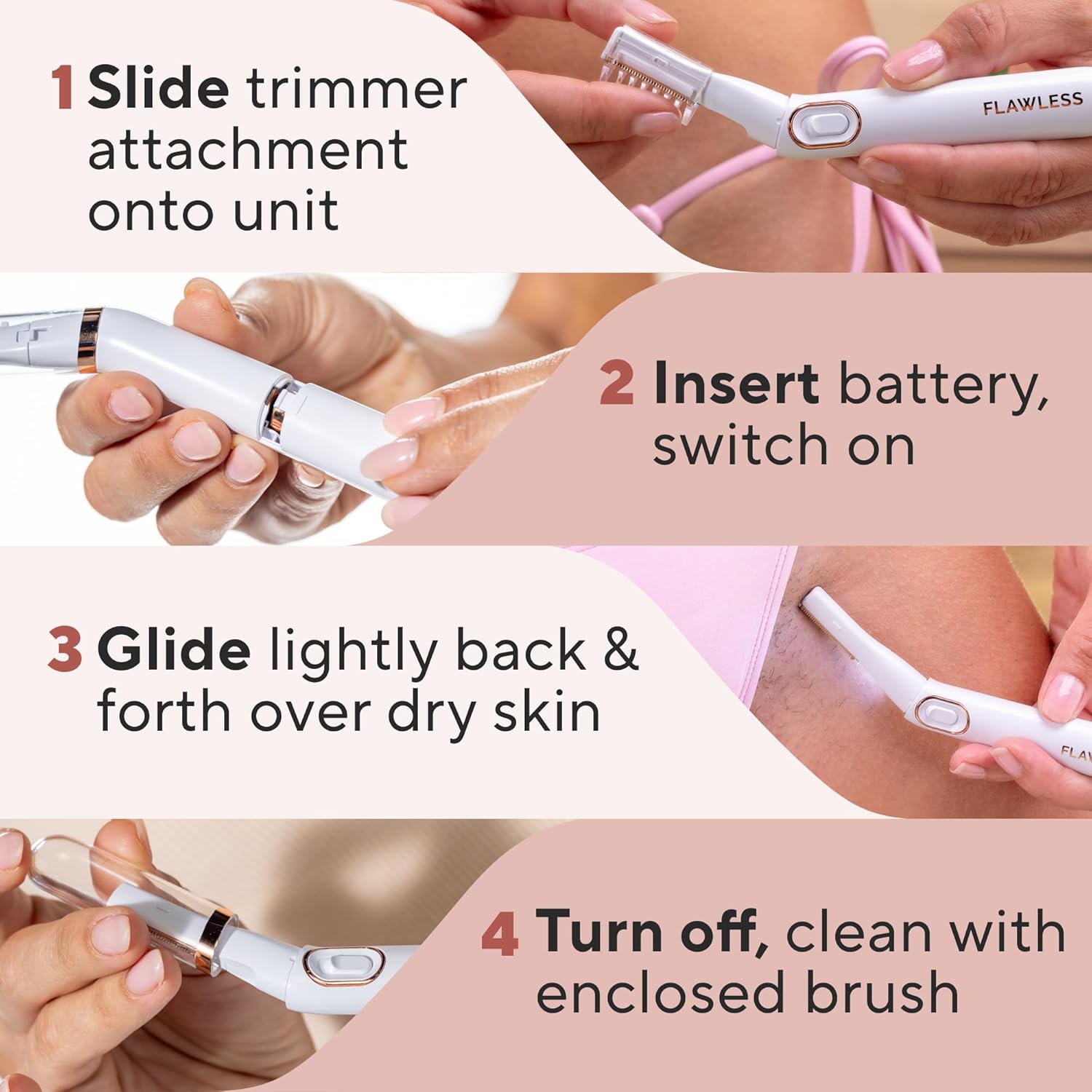 Detalle de Finishing Touch Flawless Bikini Trimmer & Hair Remover — Painless, Precision Grooming for Women