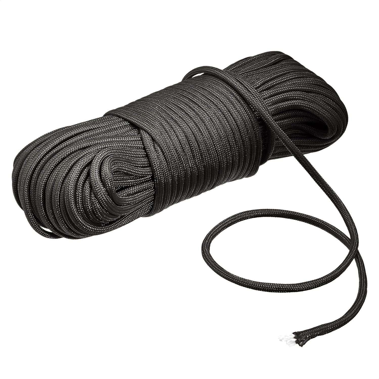 Detalle de Amazon Basics Paracord 550 Typ III – Fallschirmleine, 4,0 mm x 30,0 m, Schwarz