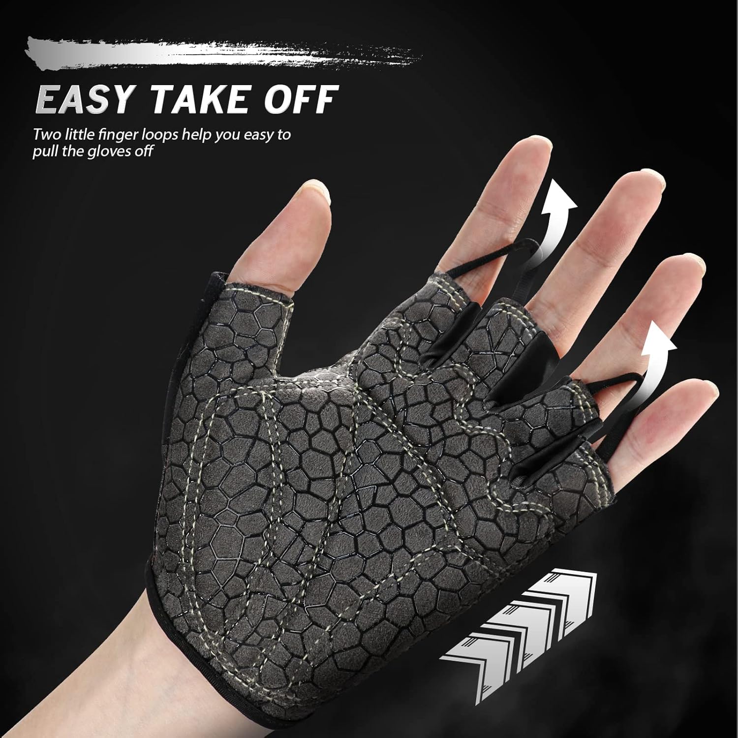 Thumbnail 2 de HTZPLOO Bike Gloves for Men and Women: Anti-Slip, Shock-Absorbing Padding, Lightweight Half-Finger Design