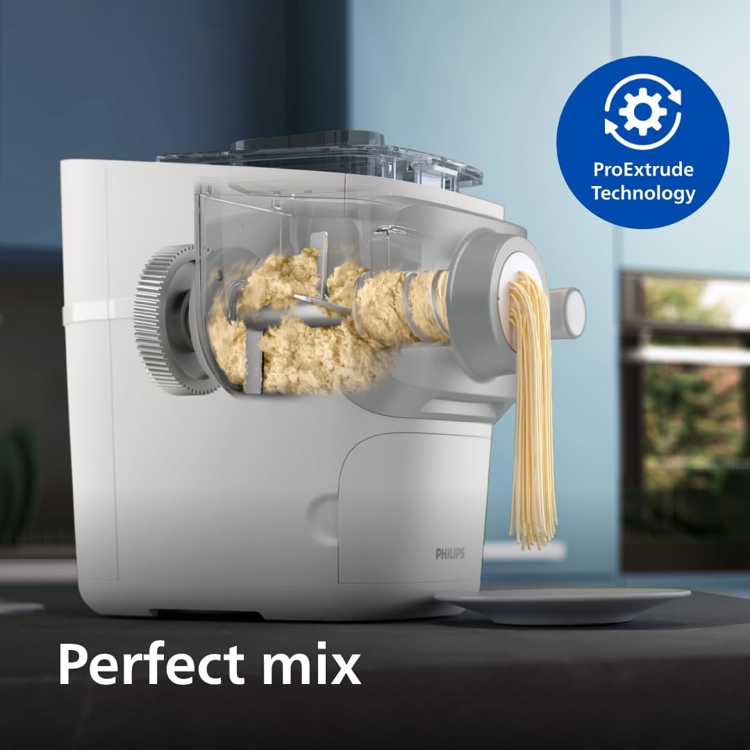 Detalle de Philips 7000 Series HR2660/03 Automatic Pasta Maker, 8 Shapes, White