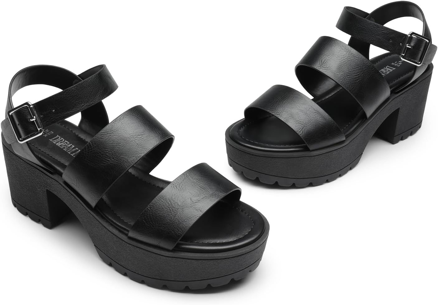 Thumbnail 3 de DREAM PAIRS Platform Heels for Women: Lightweight Open-Toe Fisherman Sandals with Adjustable Ankle Strap