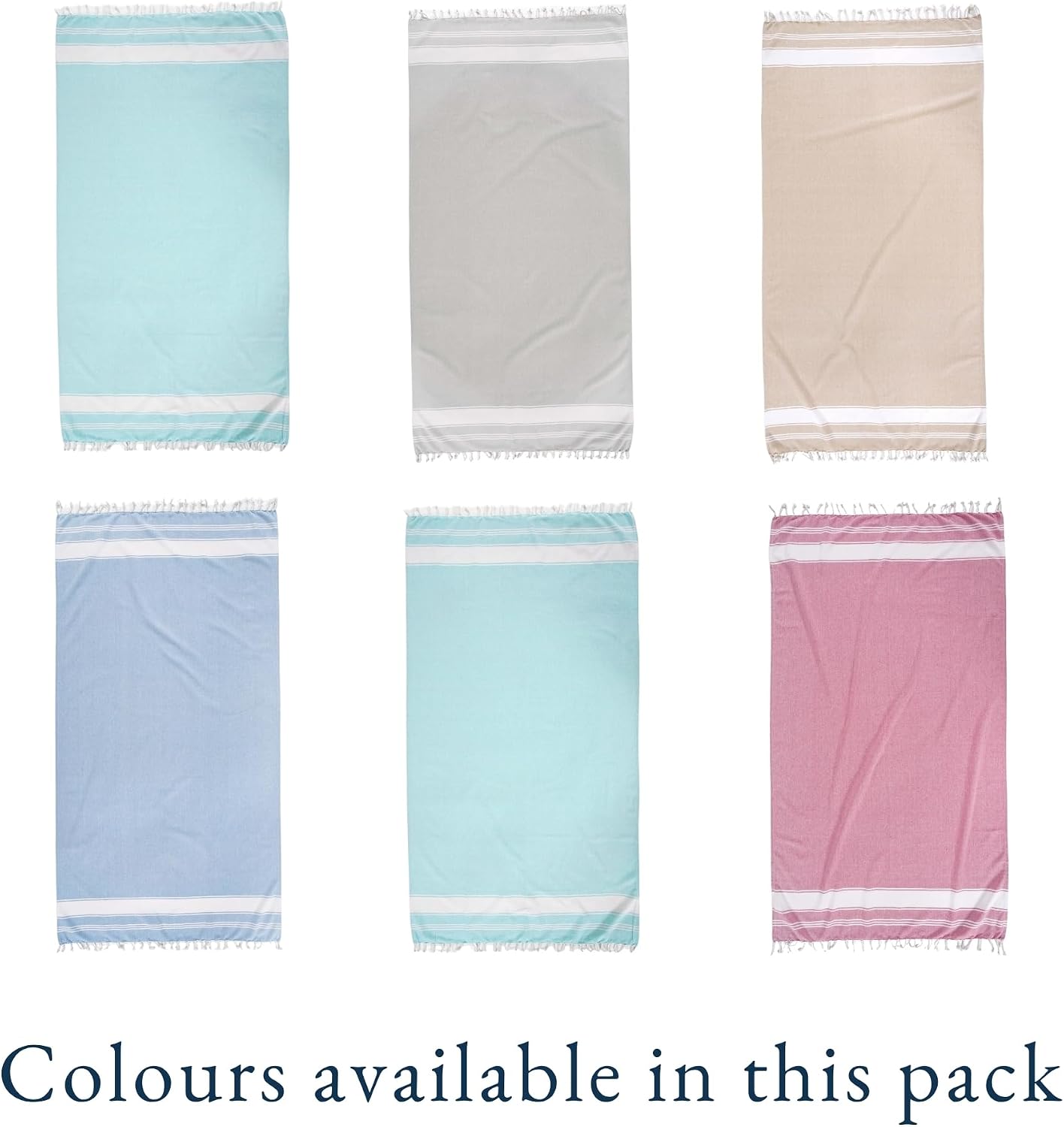 Detalle 2 de LANE LINEN Turkish Beach Towels Set 39x71
