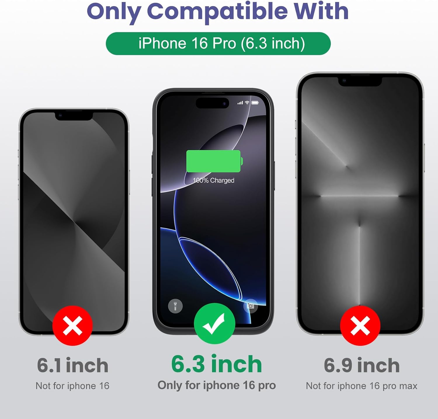 Detalle 2 de Feob Funda Batería para iPhone 16 Pro 7500mAh