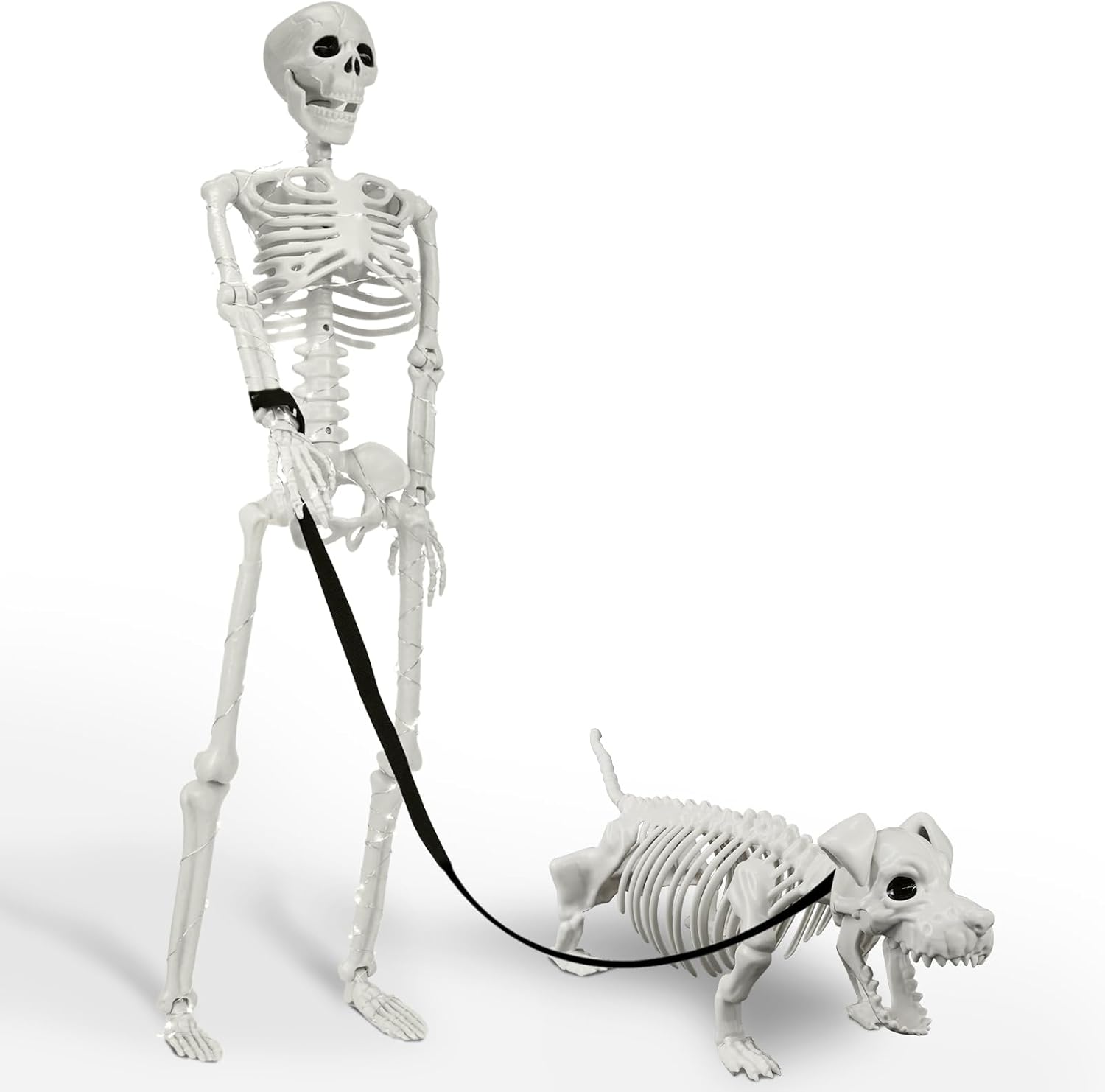 Detalle de Lighted Human and Dog Skeleton Decorations, 36-Inch