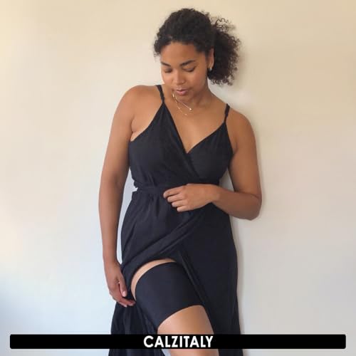 Thumbnail 4 de CALZITALY Bandas Antirozaduras Lisas – Previenen rozaduras en muslos, talla F (78-81 cm) – Negro/Natural
