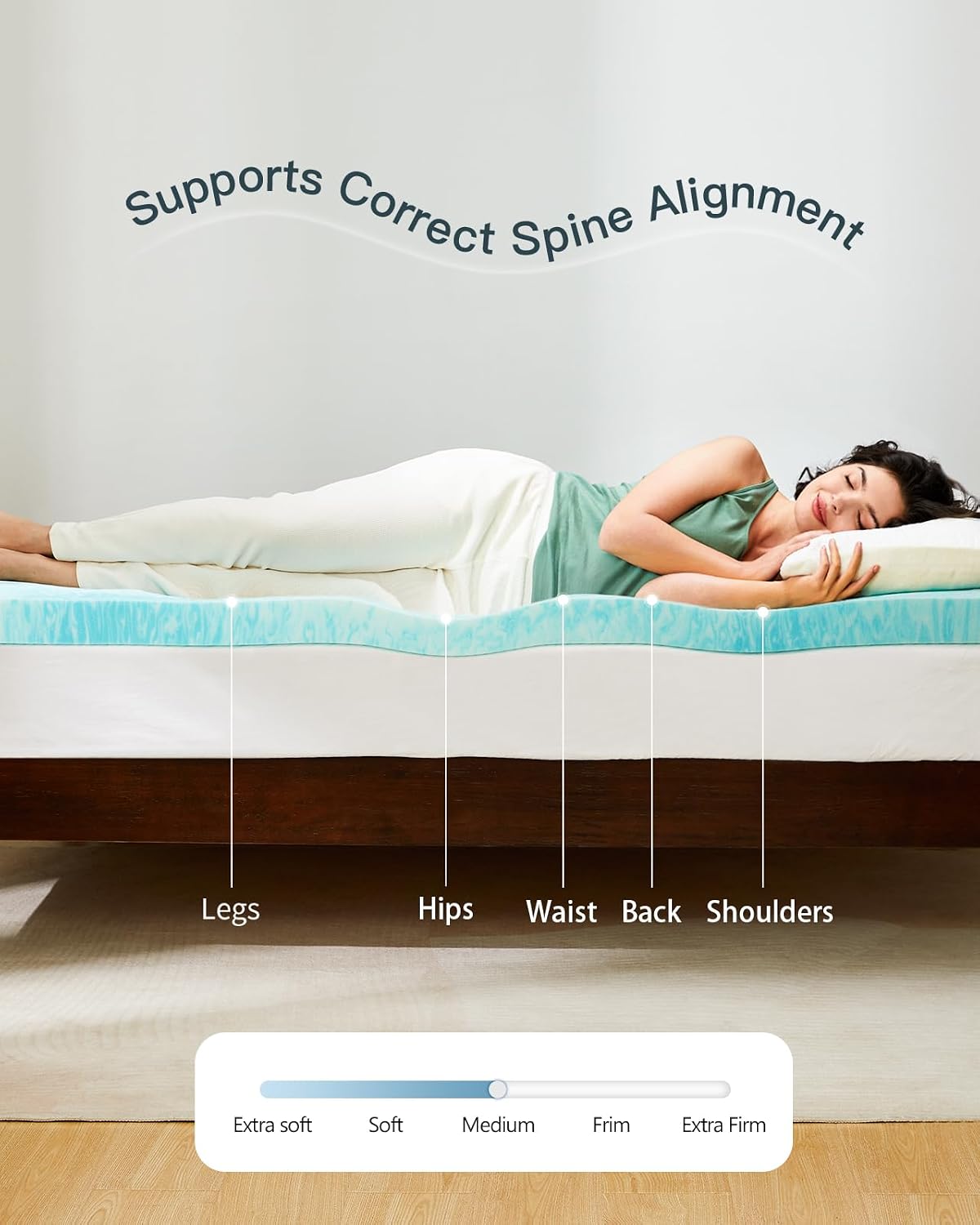 Thumbnail 2 de PERLECARE 3 Inch Twin XL Memory Foam Mattress Topper with Cooling Gel Infusion