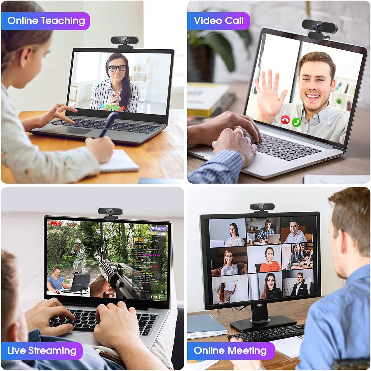 Detalle 2 de Dancial Webcam 1080p con microfono