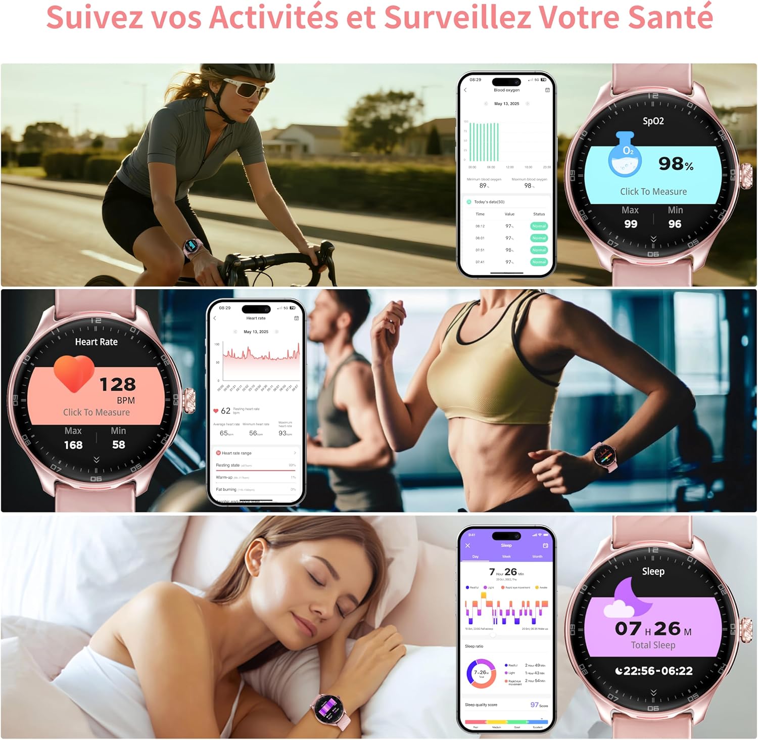 Detalle 2 de OUKITEL Montre connectée Femme 1,39"