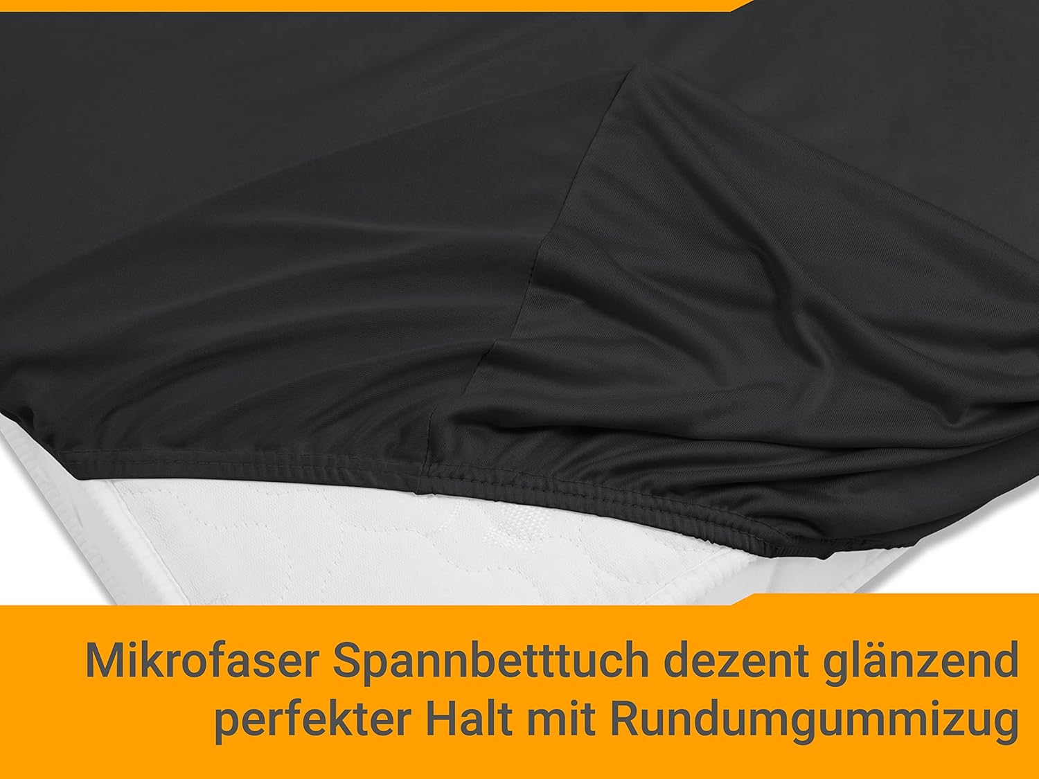 Thumbnail 3 de Npluseins Drap Housse 140x190/200 cm en Microfibre Noir – respirant, anti-allergie et certifié OEKO-TEX