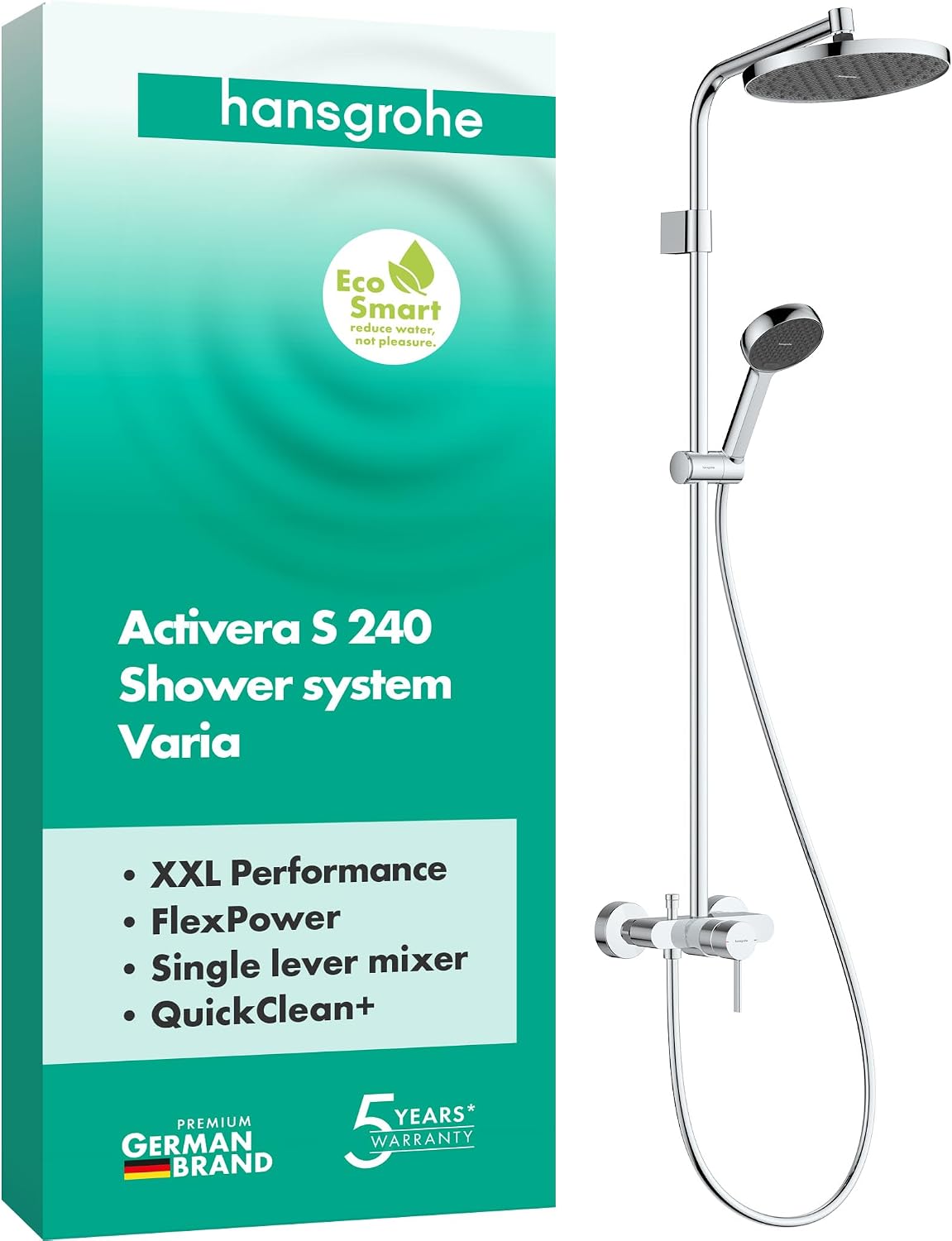 Detalle de hansgrohe Activera S 28875000 – zestaw prysznicowy EcoSmart z deszczownicą 240 mm