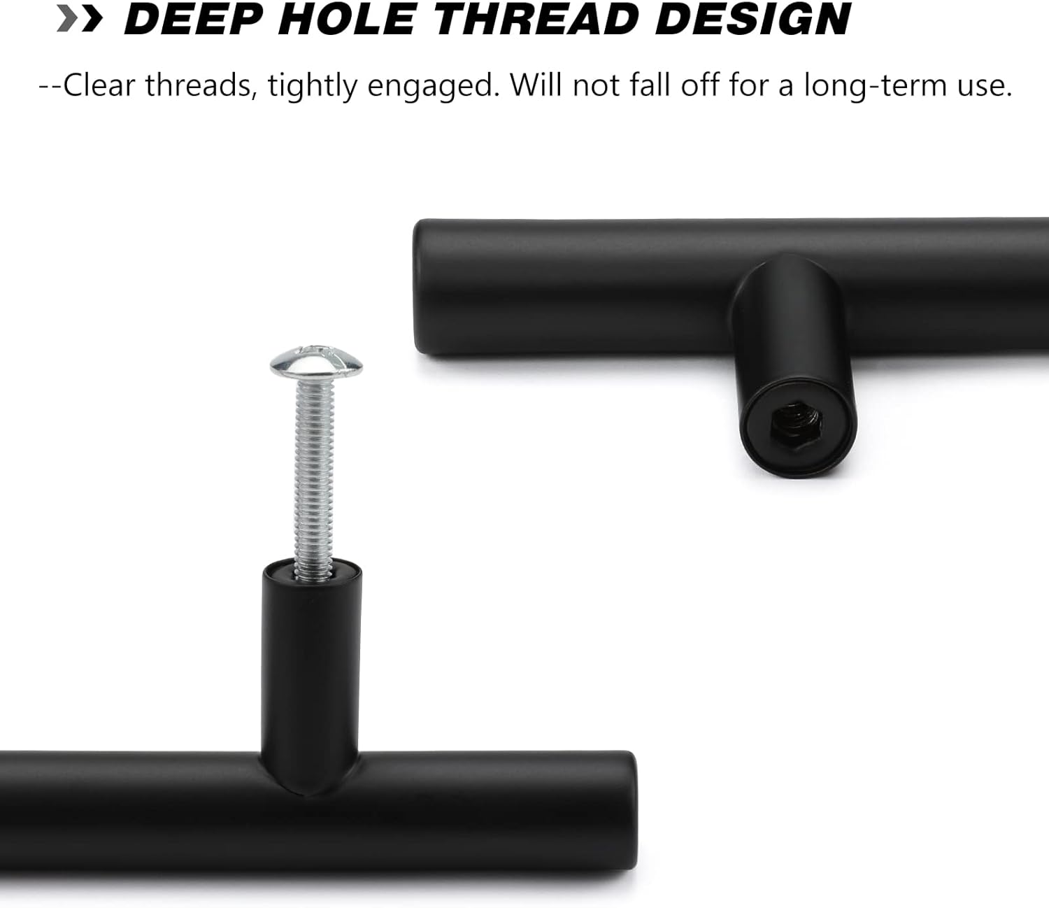 Thumbnail 3 de LONTAN 128mm Black Kitchen Handles 12-pack 🏠