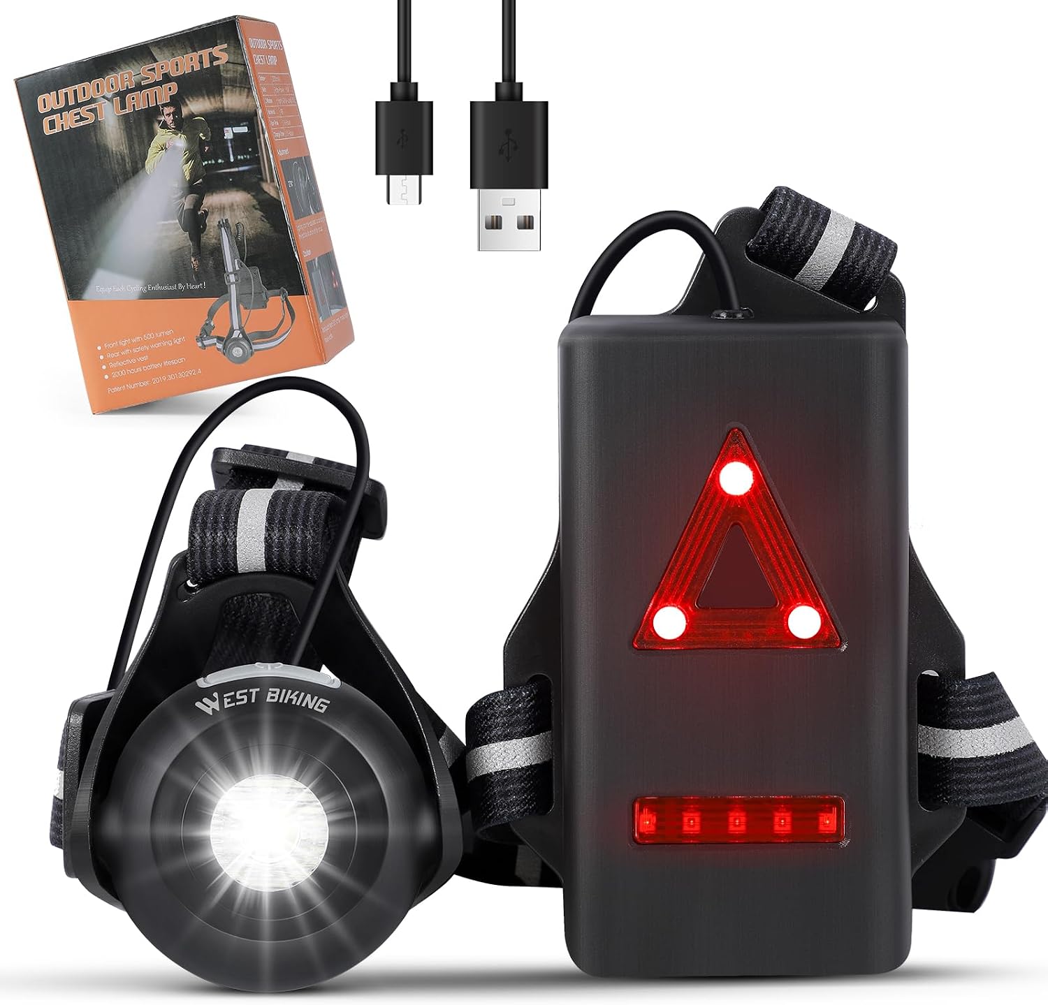 Thumbnail 6 de Running Light Lamp USB Rechargeable LED Body Torch