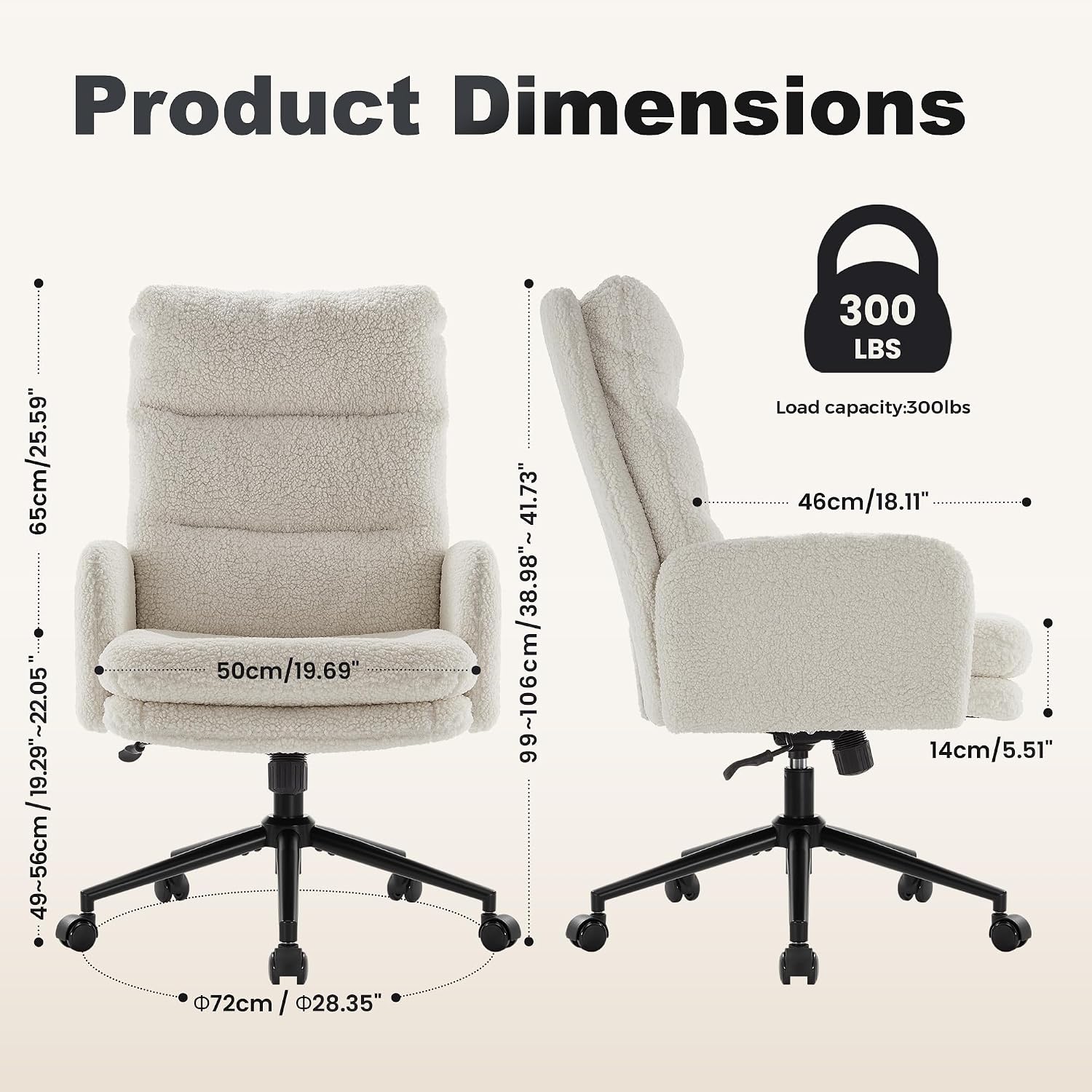 Detalle de IWMH Schreibtischstuhl 99–106 cm 💺