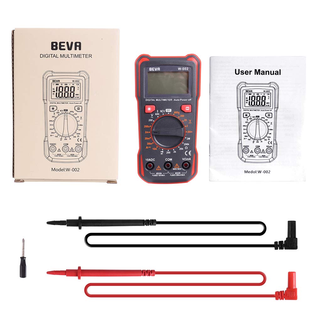 Thumbnail 6 de BEVA digitale multimeter met achtergrondverlichting en temperatuurmeting tot 1.000 °C