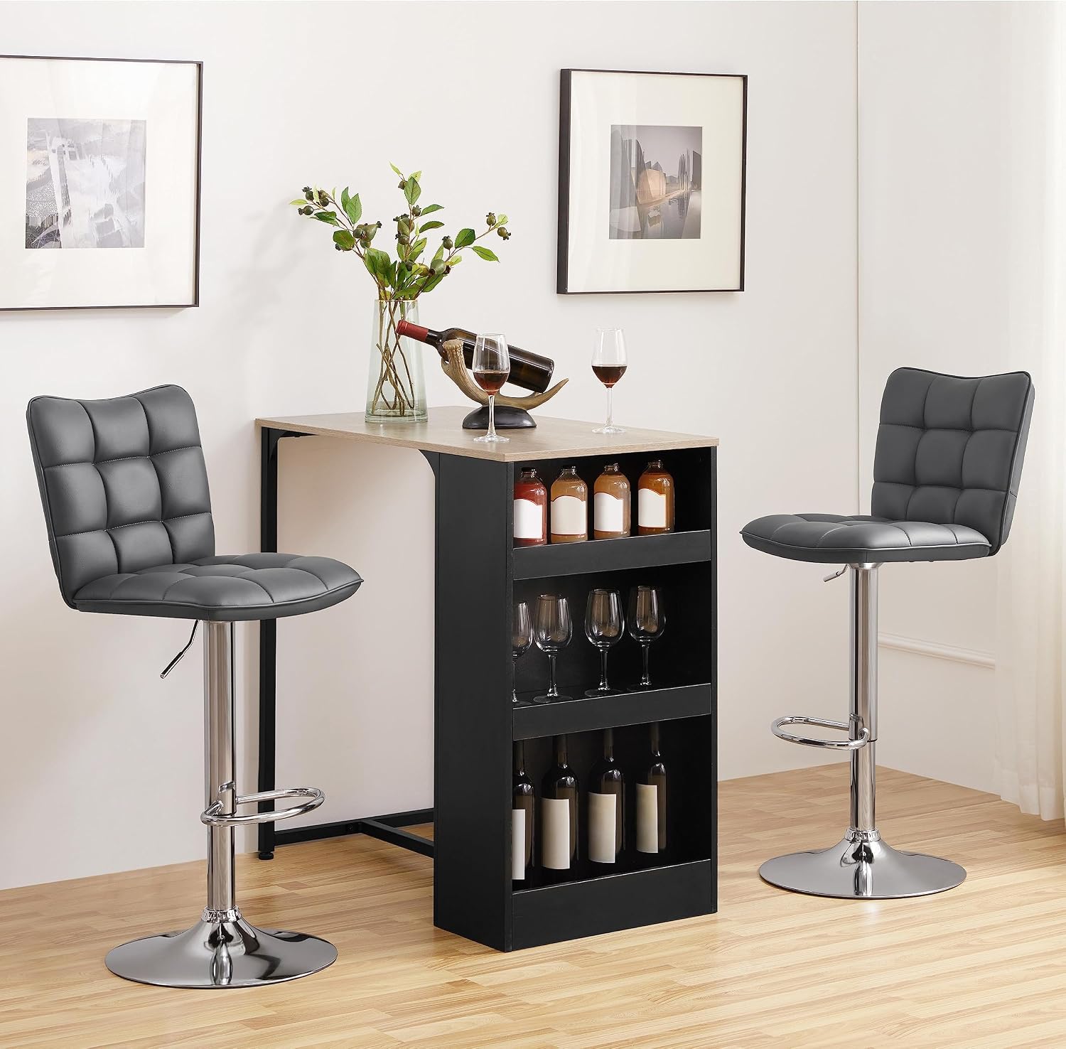 Detalle 2 de Yaheetech Sgabelli Bar Regolabili 62,5–83 cm