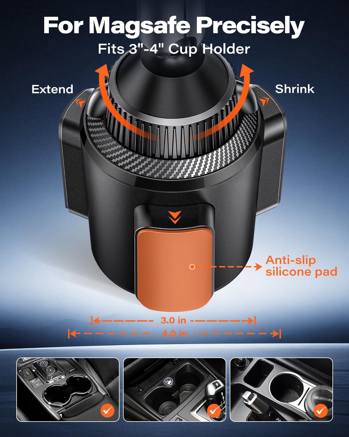 Detalle de APPS2Car Mag-Safe Universal-Handyhalterung für iPhone, Samsung & 4–7-Zoll-Smartphones
