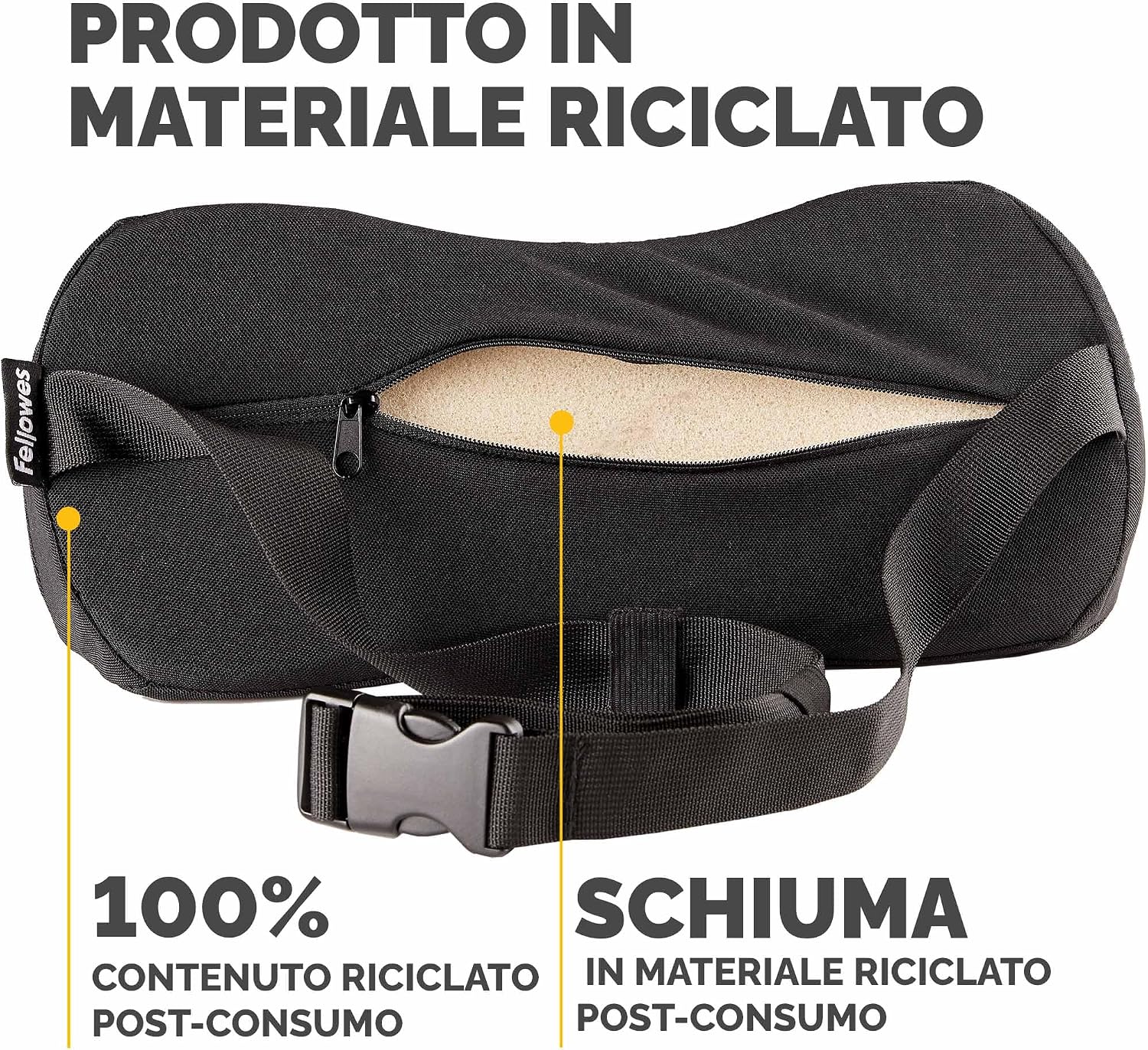 Detalle de Fellowes Cuscino lombare Breyta: supporto ergonomico compatto, 100% riciclato