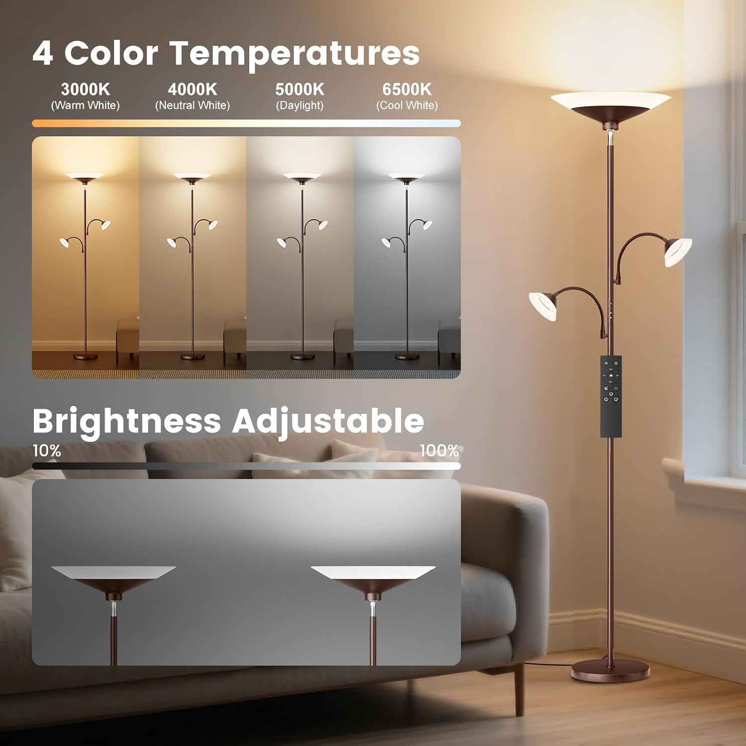 Detalle de SIBRILLE Floor Lamp, 72-Inch