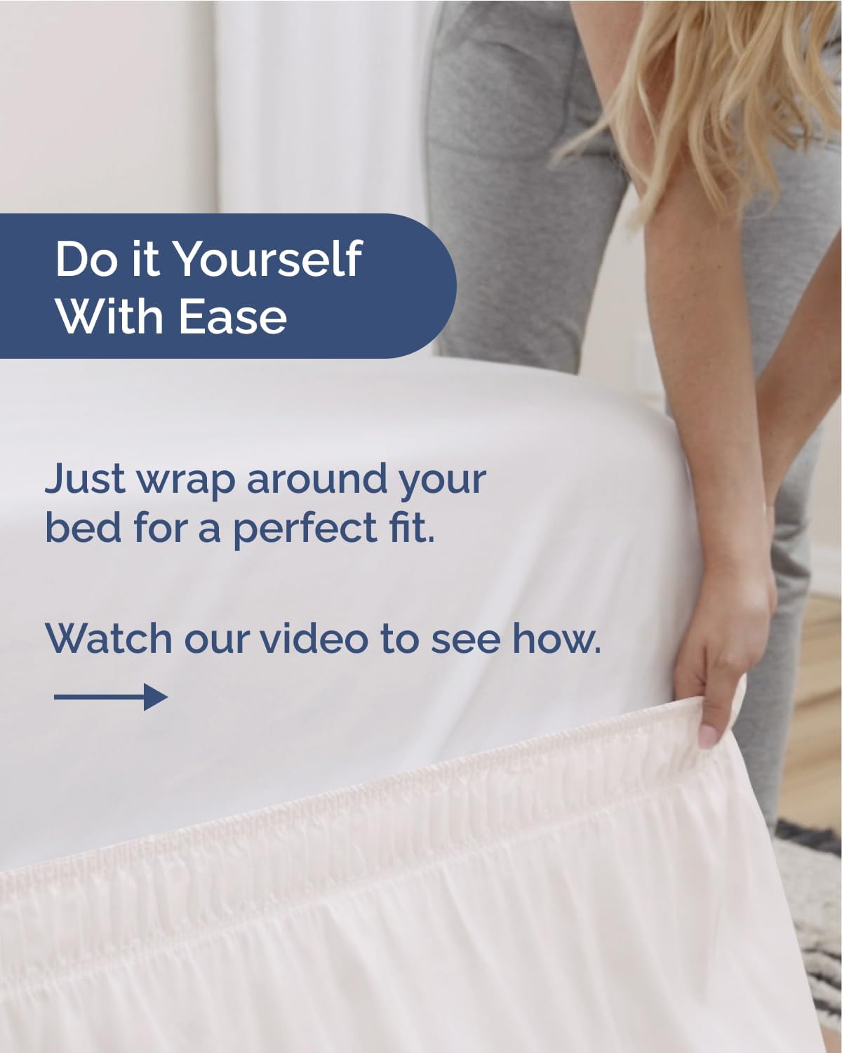 Detalle de Wrap Around Dust Ruffle Bed Skirt 15 Inch