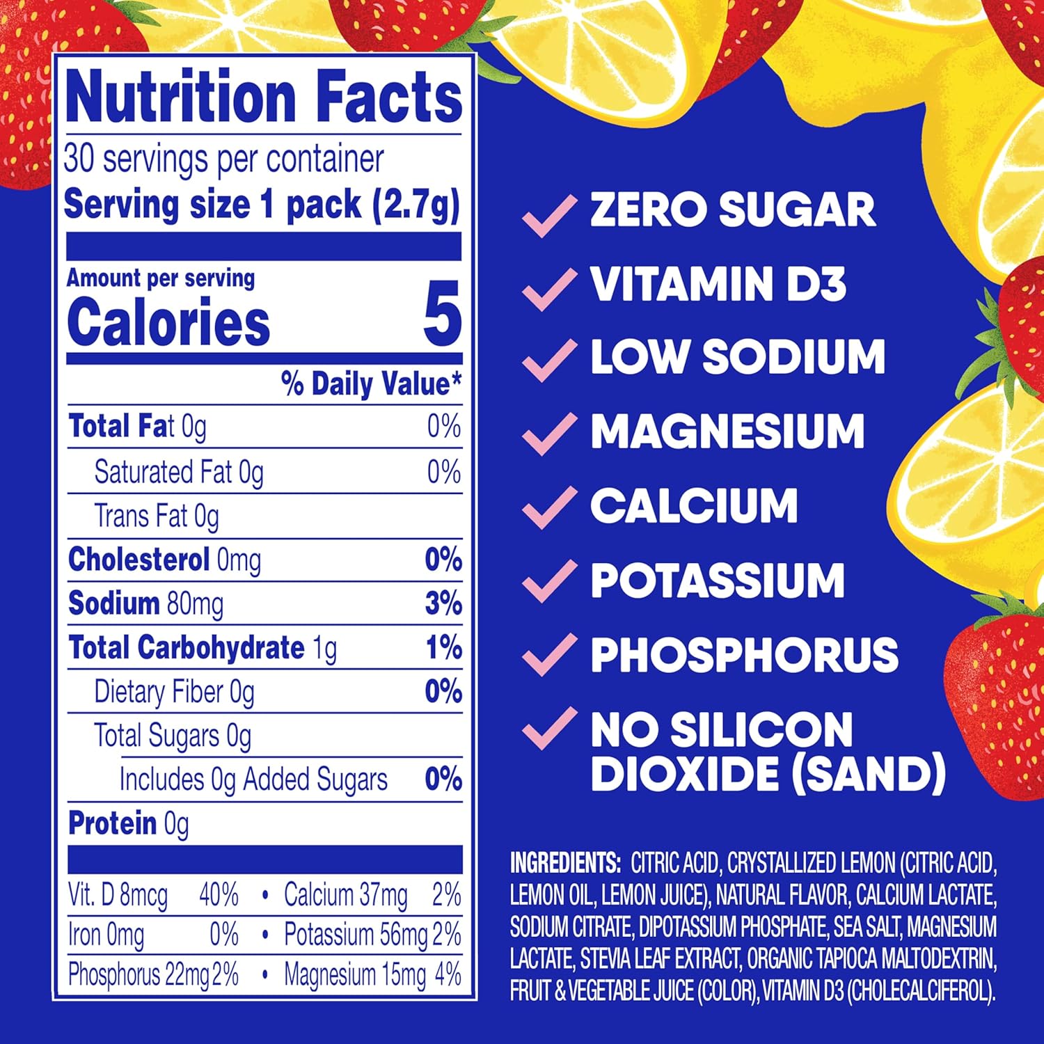 Thumbnail 5 de GoHydrate Low Sodium Electrolytes Powder Packets Sugar Free – Instant Hydration Daily Drink Mix (Strawberry Lemonade, 30 Packs)