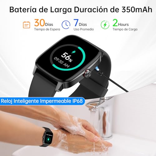Thumbnail 7 de KIBFLE Reloj Inteligente 1.85'' con Llamadas Bluetooth, Voz AI y 110+ Modos Deportivos