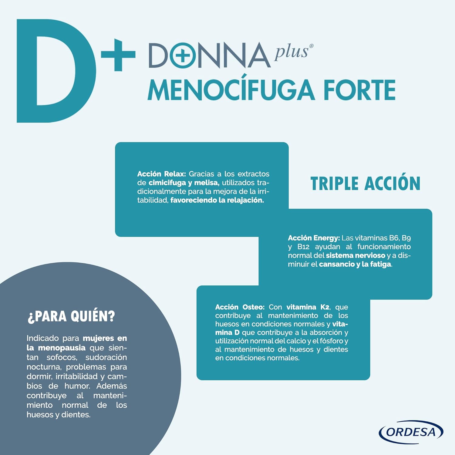 Thumbnail 4 de DONNAplus Menocífuga Forte 🌸 | 30 comprimidos para la menopausia