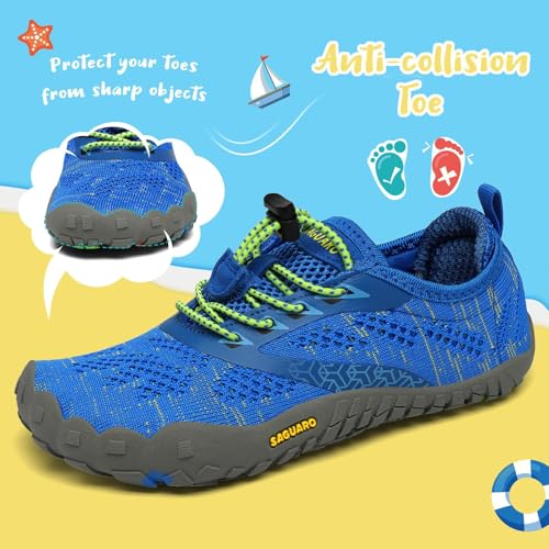 Thumbnail 3 de SAGUARO calzado descalzos para niños: zapatillas minimalistas de trail antideslizantes, azul (EU 35)