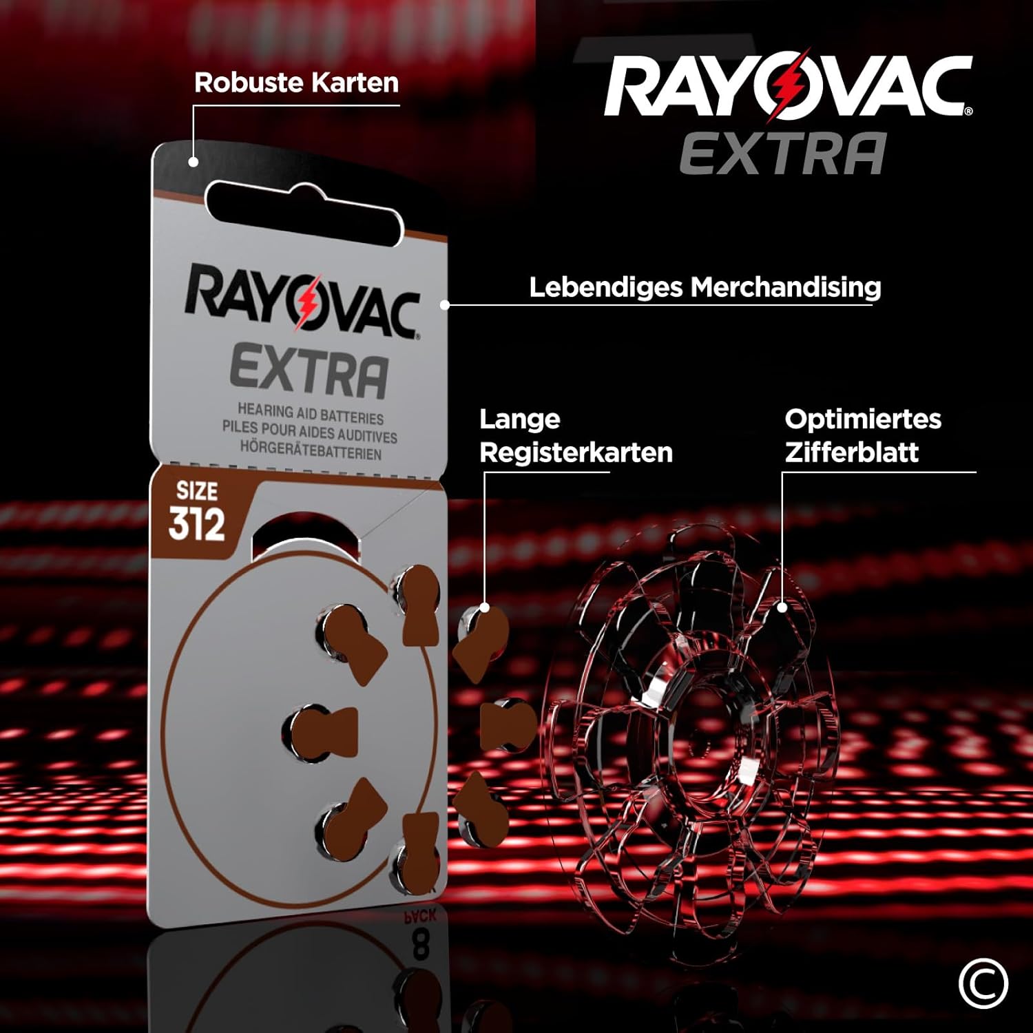 Detalle de Rayovac Extra 312 Hörgerätbatterien – 80 Zink-Luft, Sound Fusion Technologie, 10 Blister
