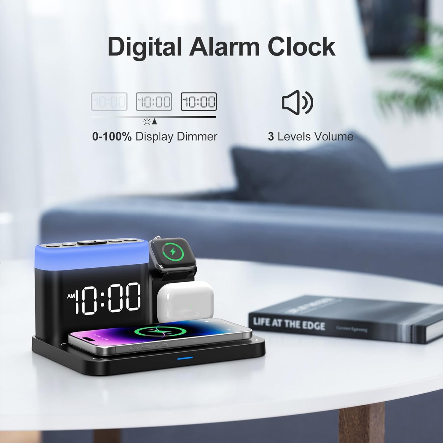 Thumbnail 6 de ANJANK Wireless Charging Station 5-in-1 (Mag-Safe Dock) with Alarm Clock, Night Light & Stand