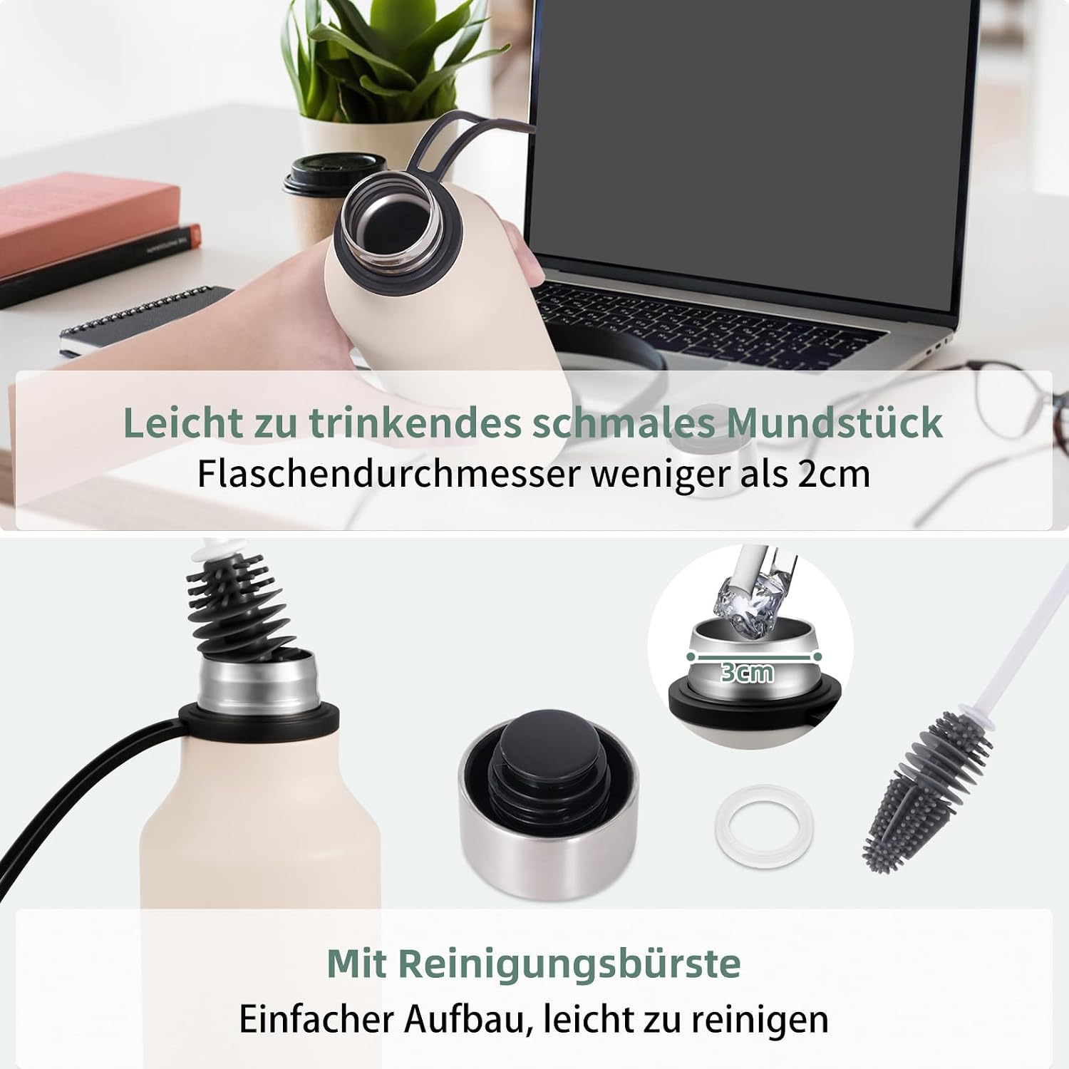 Thumbnail 6 de Combo Delight Edelstahl-Trinkflasche 580 ml (kohlensäuregeeignet) – auslaufsichere Isolierflasche für unterwegs