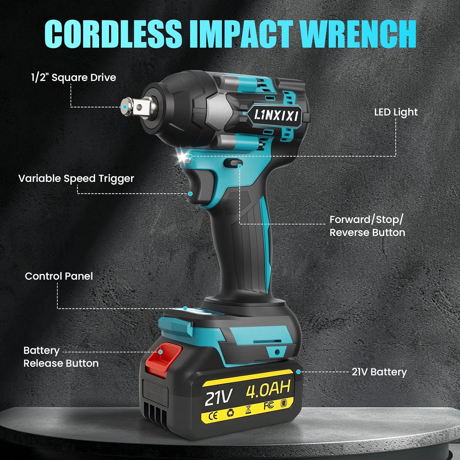 Detalle de L1NXIXI Cordless Impact Wrench 1000 N·m