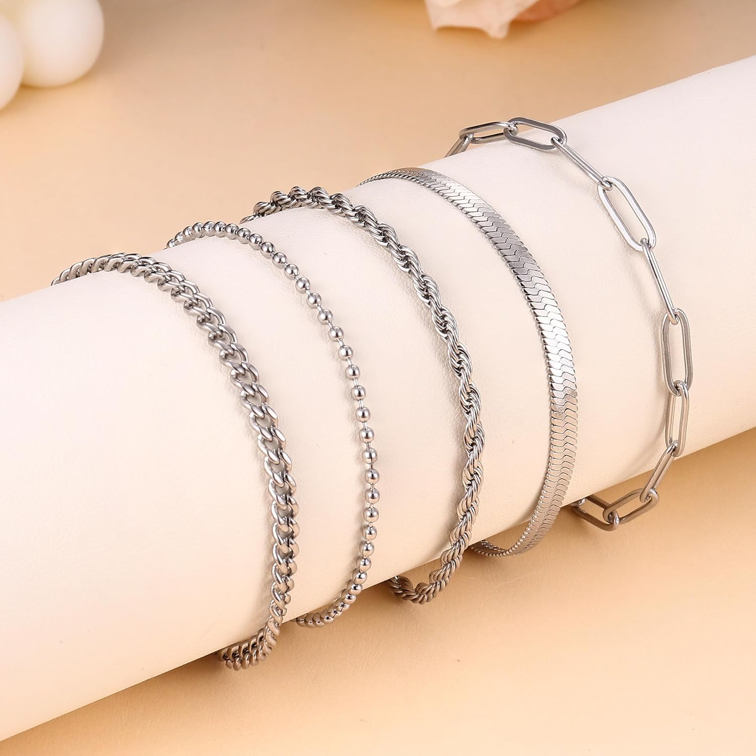 Thumbnail 6 de LOLIAS 5-piece chain bracelet set for women (gold & silver, stainless steel, stacking style)