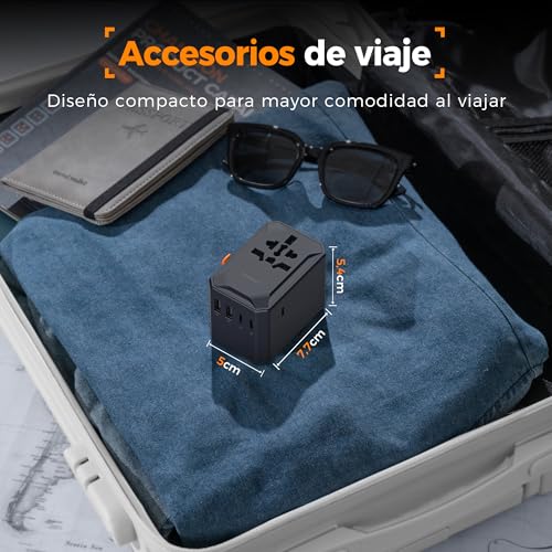 Thumbnail 5 de TESSAN Adaptador Enchufe Universal de Viaje 65W GaN con 5 USB