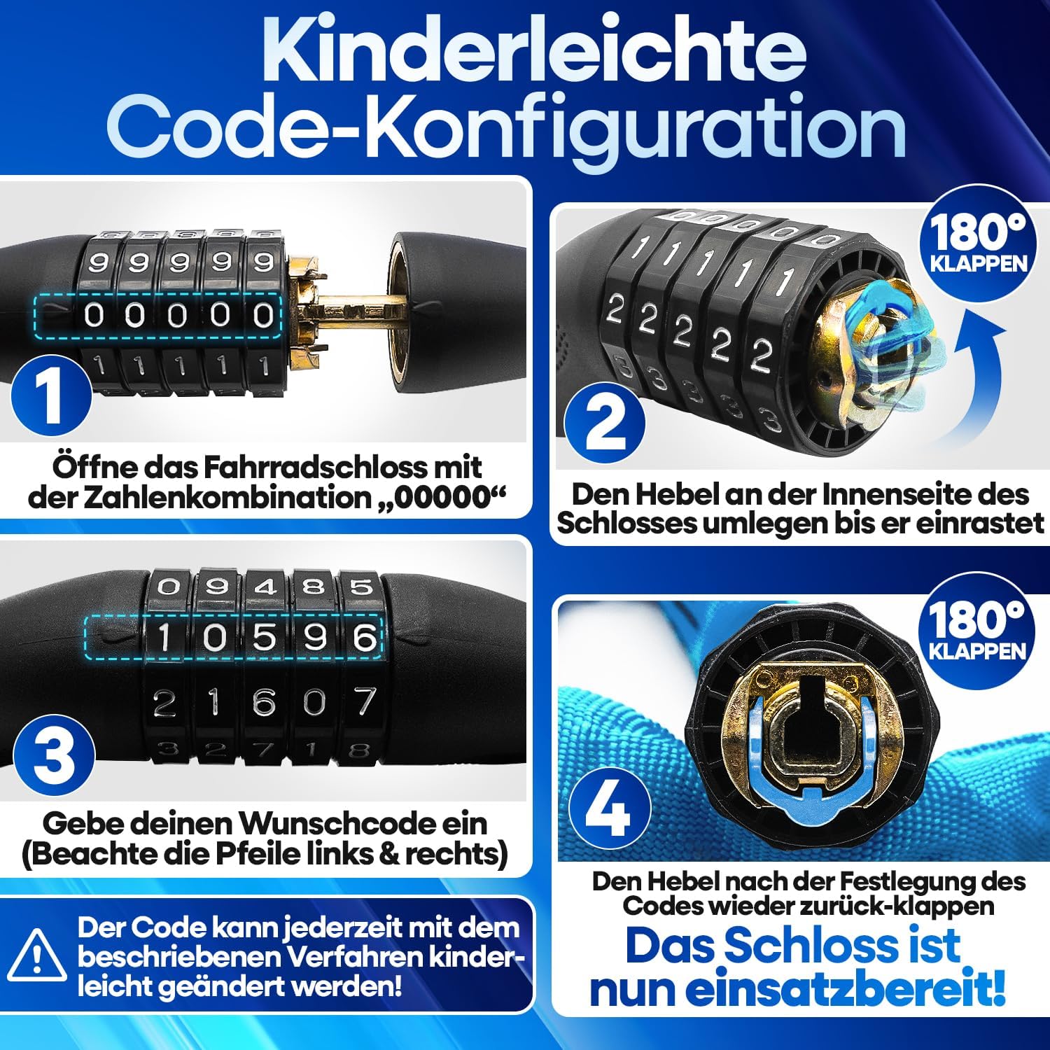 Thumbnail 6 de NEXTCOVER LockPro Zahlenschloss 90 cm 5‑stelliger Code