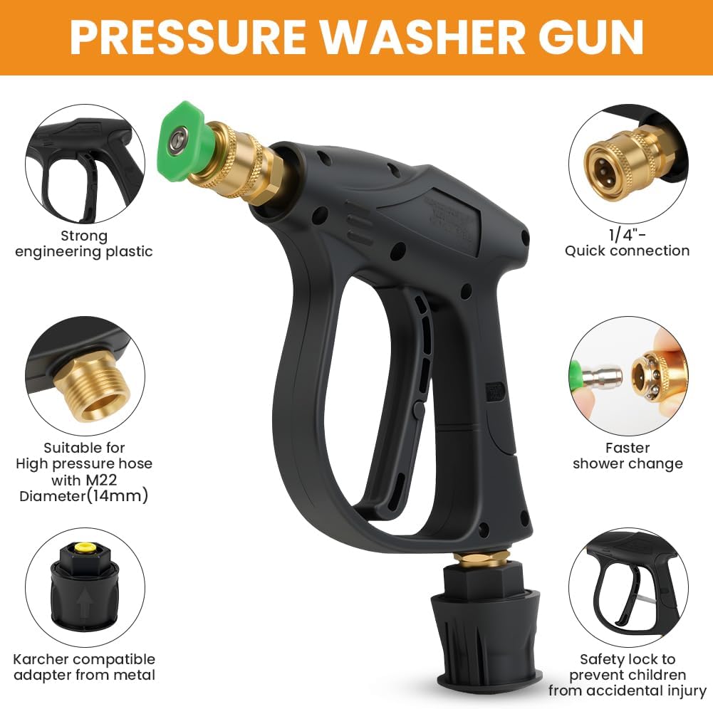 Detalle de Pistola per Idropulitrice vsshe 4350 PSI with 5 ugelli e raccordo M22-14 – affidabile e versatile