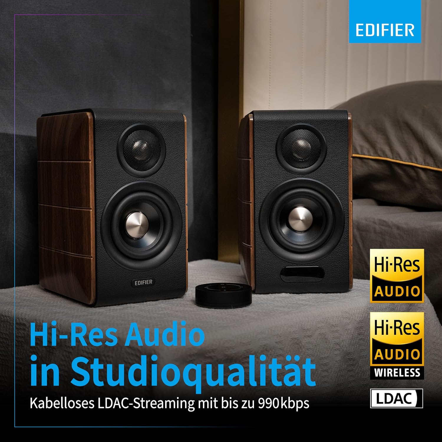 Thumbnail 6 de Edifier S880DBMKII aktive HiFi-Lautsprecher (Walnuss) mit LDAC, 88 W und Sub-Out