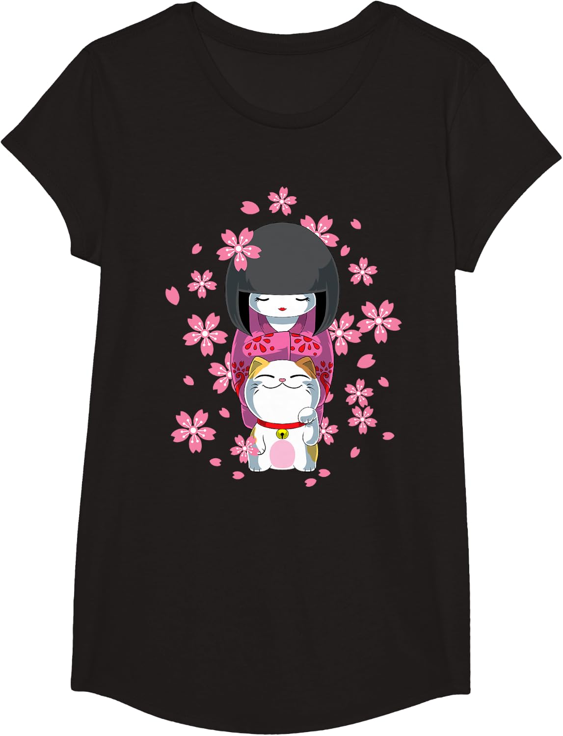 Thumbnail 6 de Bambola Kokeshi kawaii con gatto fortunato