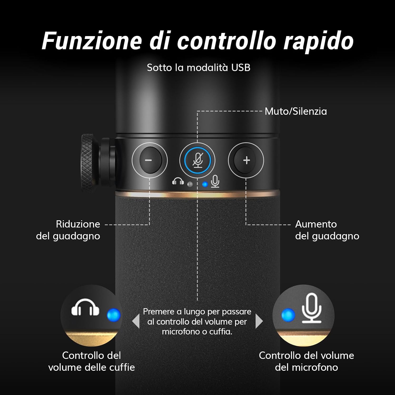 Thumbnail 4 de TONOR TD510+ Mic Dinamico USB/XLR per Podcast