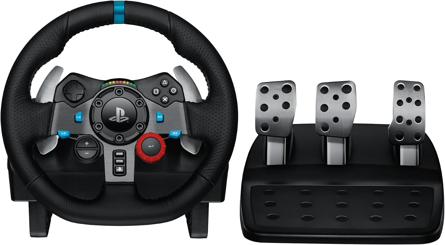 Detalle de Logitech G G29 Driving Force Racing Wheel and Pedals (Real Force Feedback) with Paddle Shifters for PS5, PS4, PC and Mac