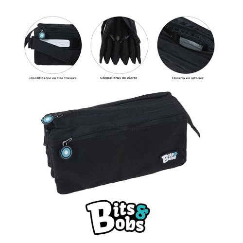 Detalle de Grafoplás bits & Bobs - Estuche Portatodo Cuádruple 23 cm Negro